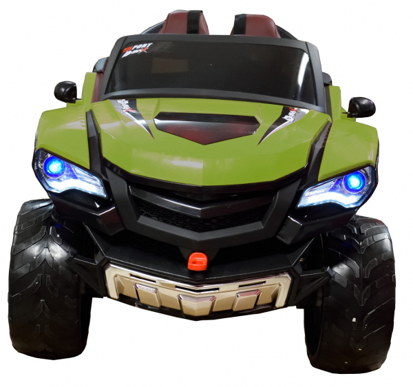Masinuta electrica 4x4 Premier D-Max, 12V, roti cauciuc EVA, scaun piele ecologica, verde [9]