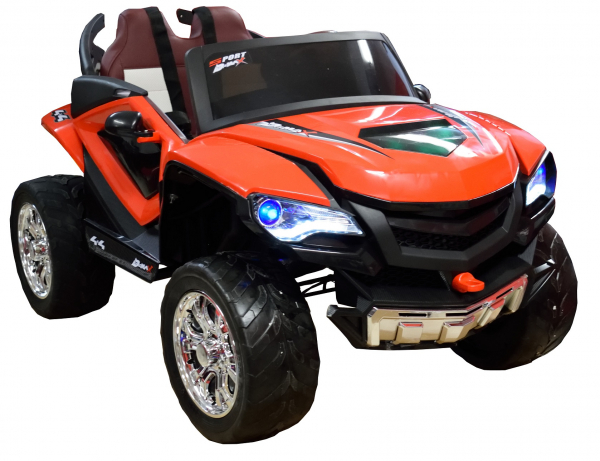 Masinuta electrica 4x4 Premier D-Max, 12V, roti cauciuc EVA, scaun piele ecologica, rosie [10]