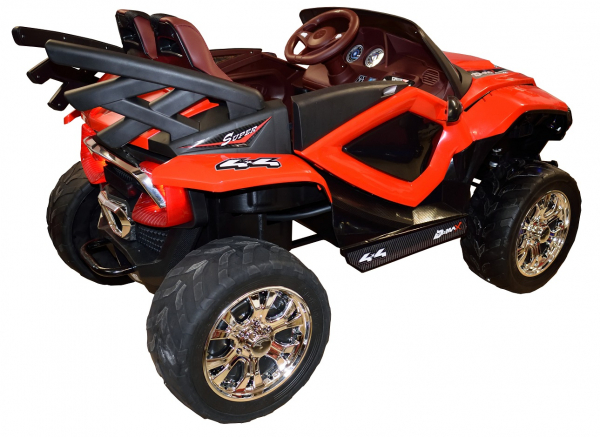 Masinuta electrica 4x4 Premier D-Max, 12V, roti cauciuc EVA, scaun piele ecologica, rosie [12]