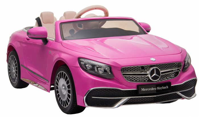 Masinuta electrica Premier Mercedes-Maybach S650 Cabriolet, 12V, roti cauciuc EVA, scaun piele ecologica, roz [10]