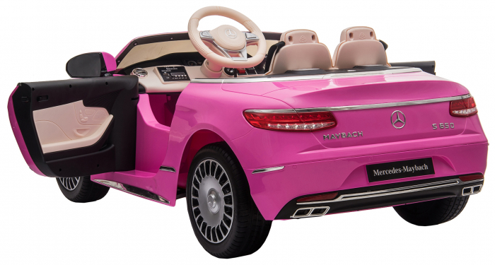 Masinuta electrica Premier Mercedes-Maybach S650 Cabriolet, 12V, roti cauciuc EVA, scaun piele ecologica, roz [13]
