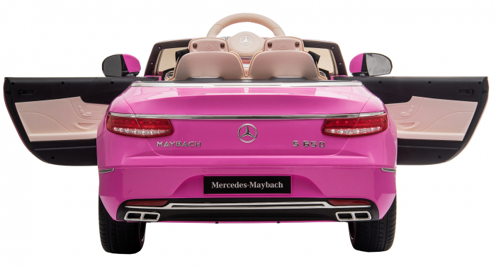 Masinuta electrica Premier Mercedes-Maybach S650 Cabriolet, 12V, roti cauciuc EVA, scaun piele ecologica, roz [15]