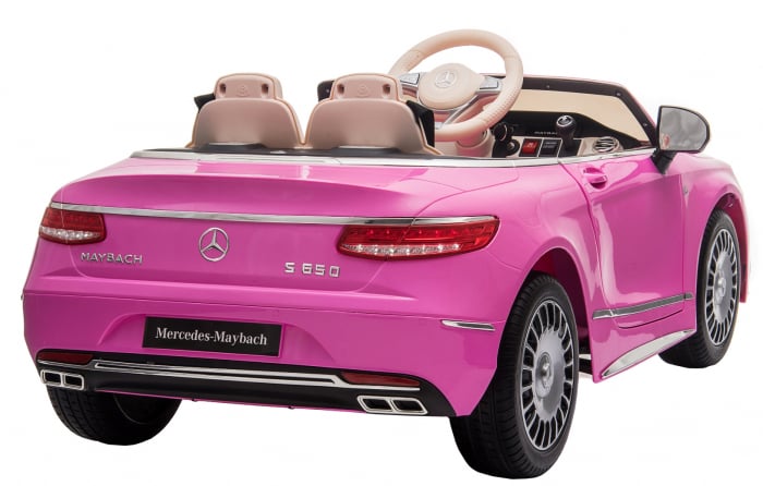 Masinuta electrica Premier Mercedes-Maybach S650 Cabriolet, 12V, roti cauciuc EVA, scaun piele ecologica, roz [8]