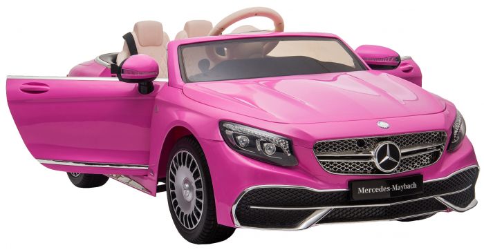 Masinuta electrica Premier Mercedes-Maybach S650 Cabriolet, 12V, roti cauciuc EVA, scaun piele ecologica, roz [17]