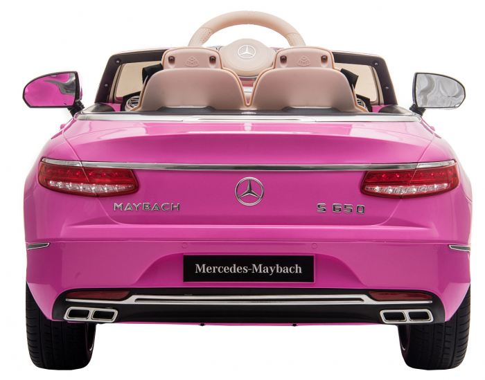 Masinuta electrica Premier Mercedes-Maybach S650 Cabriolet, 12V, roti cauciuc EVA, scaun piele ecologica, roz [7]