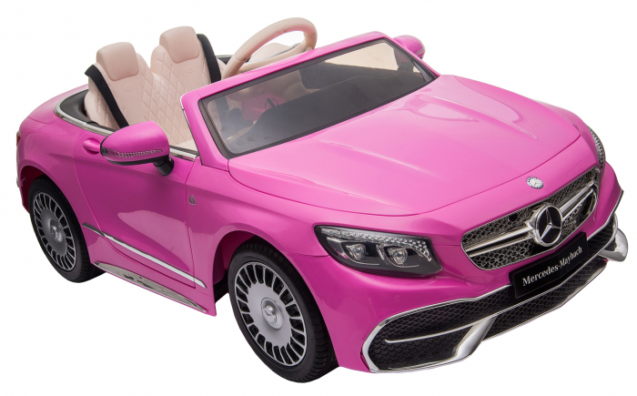 Masinuta electrica Premier Mercedes-Maybach S650 Cabriolet, 12V, roti cauciuc EVA, scaun piele ecologica, roz [19]