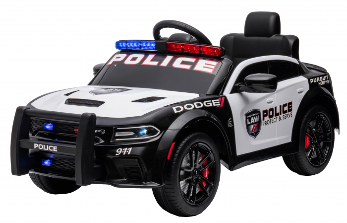Masinuta electrica Premier Dodge Charger Police, 12V, roti cauciuc EVA, scaun piele ecologica, alb [3]