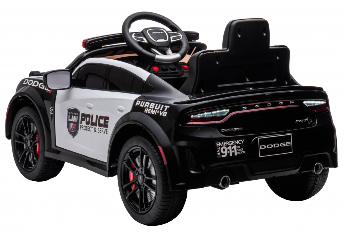 Masinuta electrica Premier Dodge Charger Police, 12V, roti cauciuc EVA, scaun piele ecologica, alb [10]