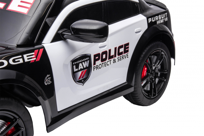 Masinuta electrica Premier Dodge Charger Police, 12V, roti cauciuc EVA, scaun piele ecologica, negru [16]