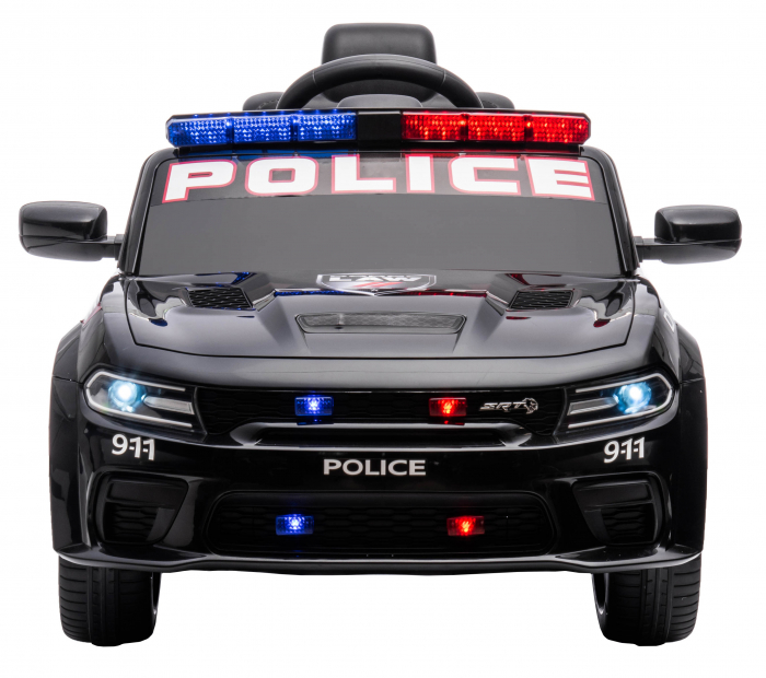 Masinuta electrica Premier Dodge Charger Police, 12V, roti cauciuc EVA, scaun piele ecologica, negru [3]