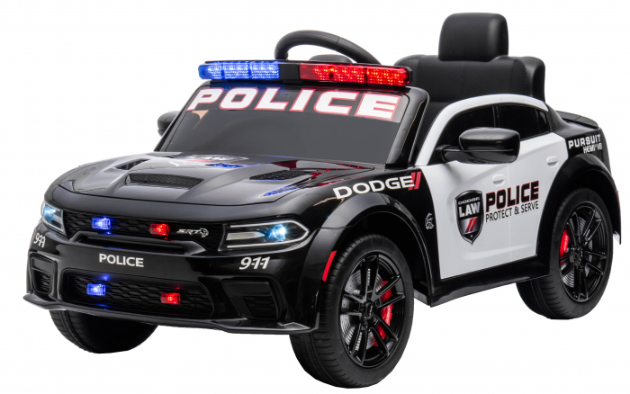 Masinuta electrica Premier Dodge Charger Police, 12V, roti cauciuc EVA, scaun piele ecologica, negru [18]