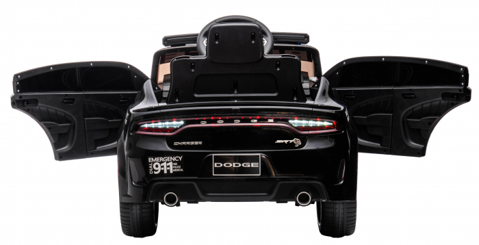 Masinuta electrica Premier Dodge Charger Police, 12V, roti cauciuc EVA, scaun piele ecologica, negru [14]