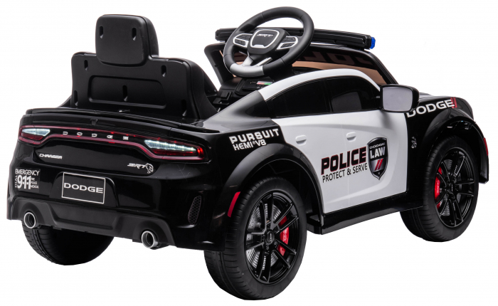 Masinuta electrica Premier Dodge Charger Police, 12V, roti cauciuc EVA, scaun piele ecologica, negru [9]