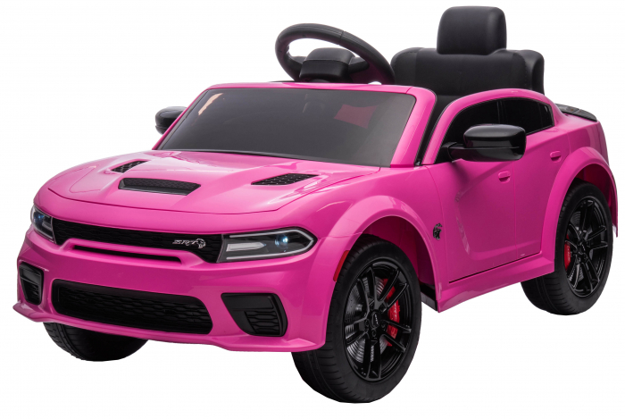Masinuta electrica Premier Dodge Charger, 12V, roti cauciuc EVA, scaun piele ecologica, roz [4]