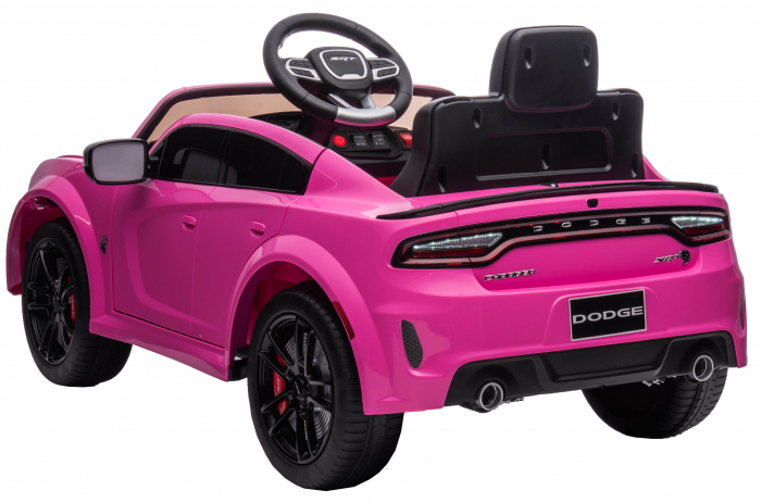 Masinuta electrica Premier Dodge Charger, 12V, roti cauciuc EVA, scaun piele ecologica, roz [6]