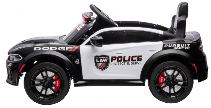Masinuta electrica Premier Dodge Charger Police, 12V, roti cauciuc EVA, scaun piele ecologica, negru [6]