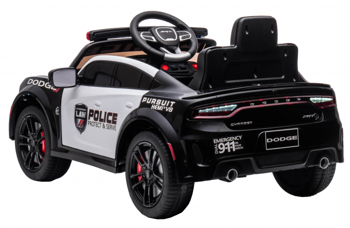 Masinuta electrica Premier Dodge Charger Police, 12V, roti cauciuc EVA, scaun piele ecologica, negru [7]