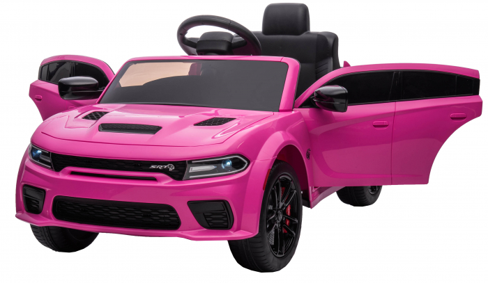 Masinuta electrica Premier Dodge Charger, 12V, roti cauciuc EVA, scaun piele ecologica, roz [10]