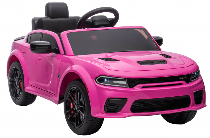 Masinuta electrica Premier Dodge Charger, 12V, roti cauciuc EVA, scaun piele ecologica, roz [8]