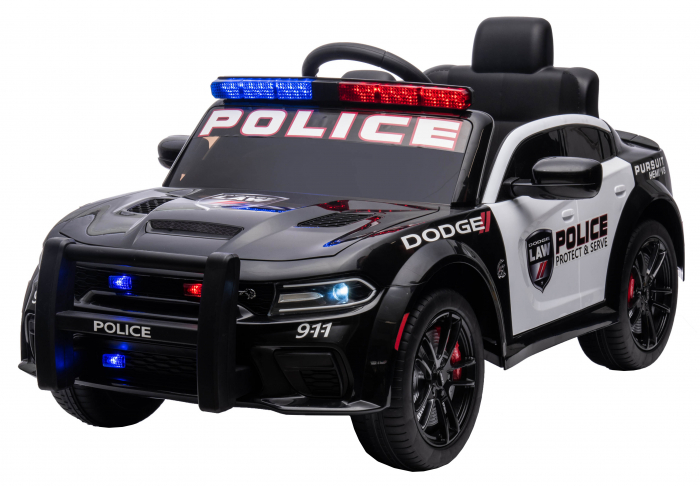 Masinuta electrica Premier Dodge Charger Police, 12V, roti cauciuc EVA, scaun piele ecologica, negru [19]