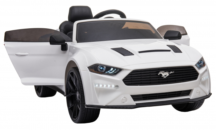 Masinuta electrica Premier Ford Mustang, 12V, roti cauciuc EVA, scaun piele ecologica, alb [19]