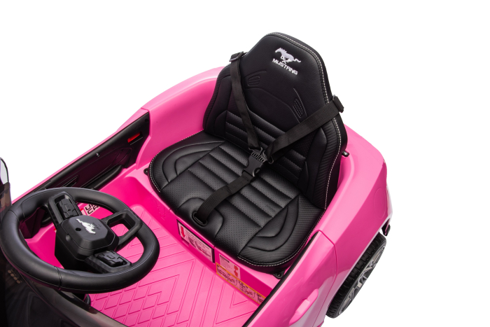 Masinuta electrica Premier Ford Mustang GT Convertible, 12V, roti cauciuc EVA, scaun piele ecologica, roz [21]