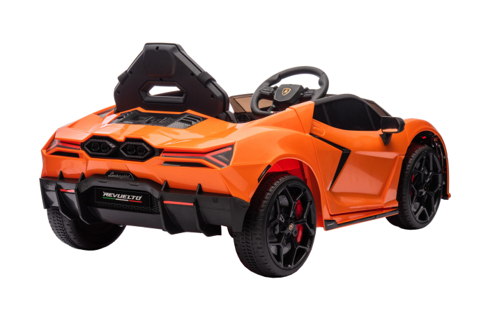 Masinuta electrica Premier Lamborghini Revuelto, 12V, roti cauciuc EVA, scaun piele ecologica, portocaliu [9]