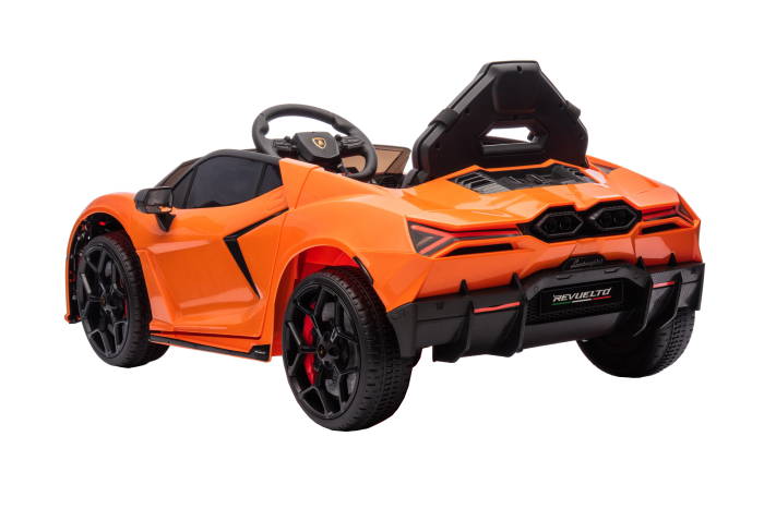 Masinuta electrica Premier Lamborghini Revuelto, 12V, roti cauciuc EVA, scaun piele ecologica, portocaliu [7]