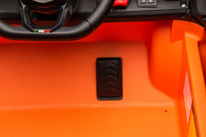 Masinuta electrica Premier Lamborghini Revuelto, 12V, roti cauciuc EVA, scaun piele ecologica, portocaliu [24]