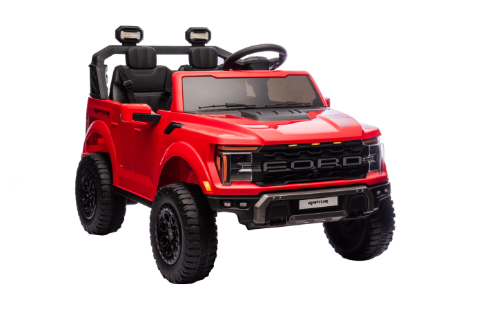 Masinuta electrica Premier Ford Raptor F150, 24V, 2 copii, scaun piele ecologica, rosu [7]