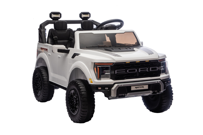 Masinuta electrica Premier Ford Raptor F150, 24V, 2 copii, scaun piele ecologica, alb [9]