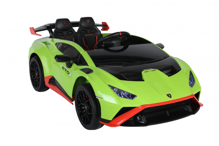 Masinuta electrica Premier Lamborghini Huracan, 12V, roti cauciuc EVA, scaun piele ecologica, verde [2]