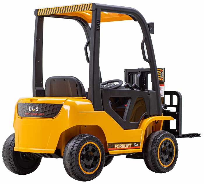 Stivuitor electric copii Premier Lift, 12V, roti cauciuc EVA, scaun piele ecologica, galben [5]