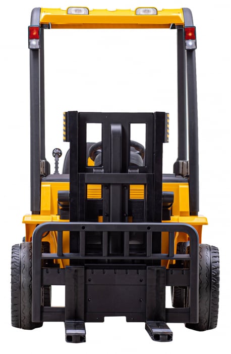 Stivuitor electric copii Premier Lift, 12V, roti cauciuc EVA, scaun piele ecologica, galben [3]