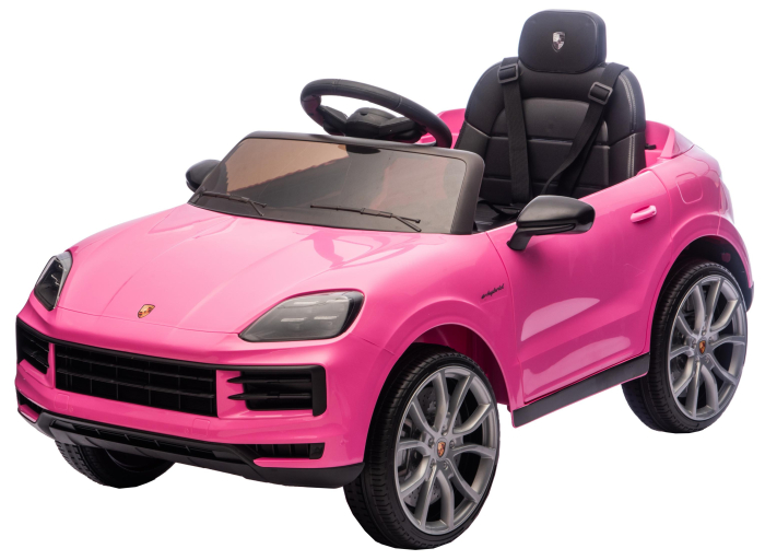 Masinuta electrica Premier Porsche Cayenne E-Hybrid Coupe, 12V, scaun piele ecologica, roz [21]