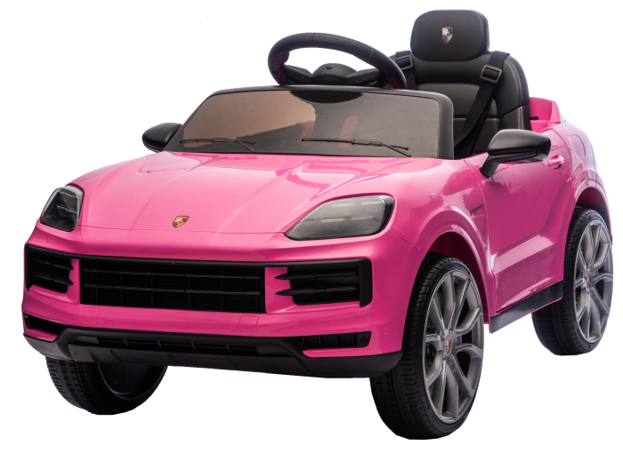 Masinuta electrica Premier Porsche Cayenne E-Hybrid Coupe, 12V, scaun piele ecologica, roz [6]