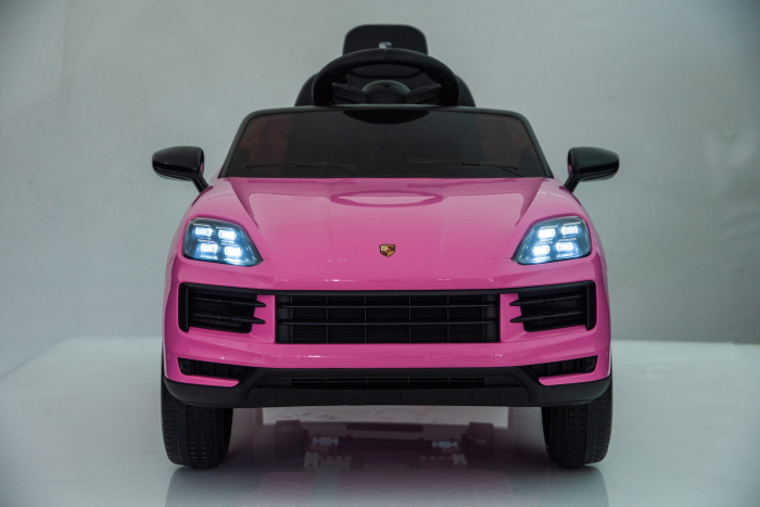 Masinuta electrica Premier Porsche Cayenne E-Hybrid Coupe, 12V, scaun piele ecologica, roz [4]