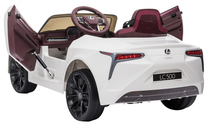 Masinuta electrica Premier Lexus LC 500, 12V, roti cauciuc EVA, scaun piele ecologica, alb [8]