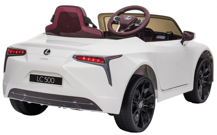 Masinuta electrica Premier Lexus LC 500, 12V, roti cauciuc EVA, scaun piele ecologica, alb [5]