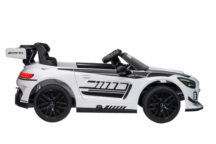 Masinuta electrica Premier Mercedes Benz AMG GT3, 12V, roti cauciuc EVA, scaun piele ecologica, alb [7]