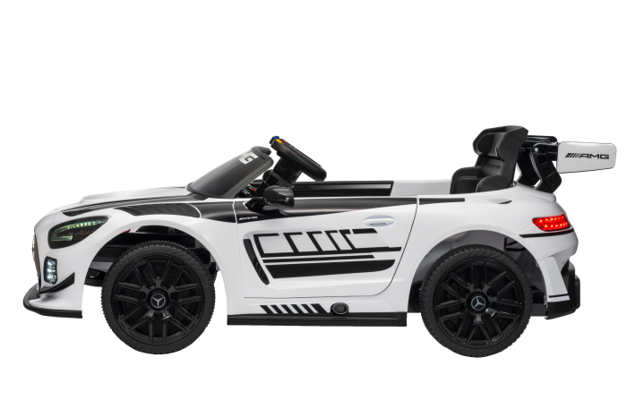 Masinuta electrica Premier Mercedes Benz AMG GT3, 12V, roti cauciuc EVA, scaun piele ecologica, alb [4]