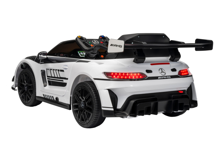 Masinuta electrica Premier Mercedes Benz AMG GT3, 12V, roti cauciuc EVA, scaun piele ecologica, alb [5]