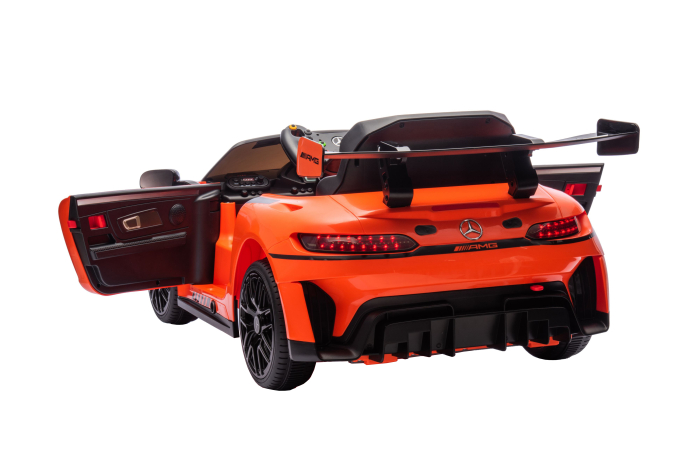 Masinuta electrica Premier Mercedes Benz AMG GT3, 12V, roti cauciuc EVA, scaun piele ecologica, portocaliu [9]