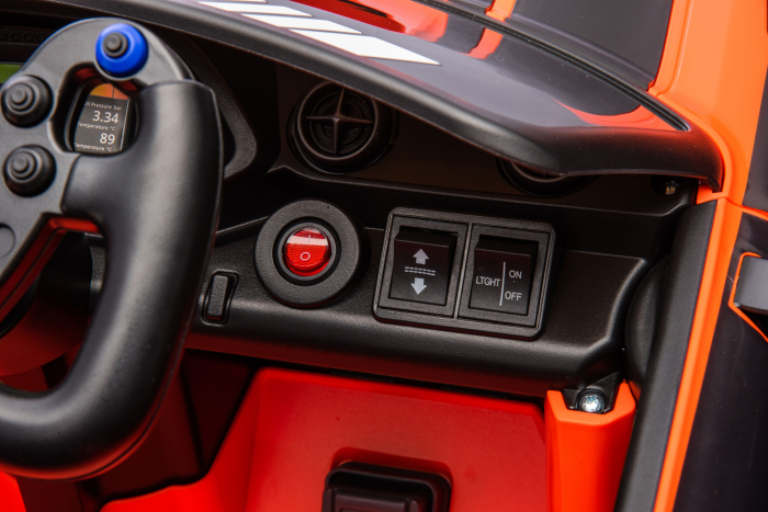 Masinuta electrica Premier Mercedes Benz AMG GT3, 12V, roti cauciuc EVA, scaun piele ecologica, portocaliu [17]