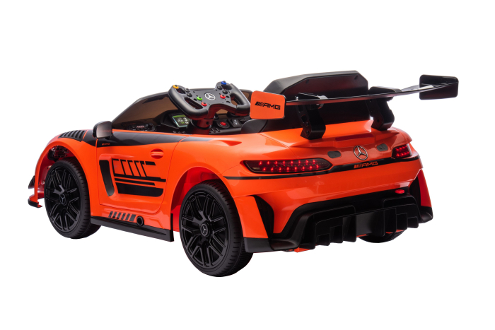 Masinuta electrica Premier Mercedes Benz AMG GT3, 12V, roti cauciuc EVA, scaun piele ecologica, portocaliu [4]