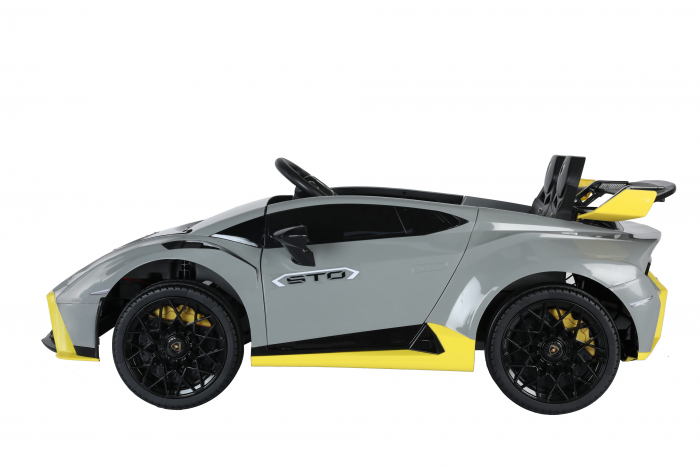 Masinuta electrica Premier Lamborghini Huracan, 12V, roti cauciuc EVA, scaun piele ecologica, argintiu [2]