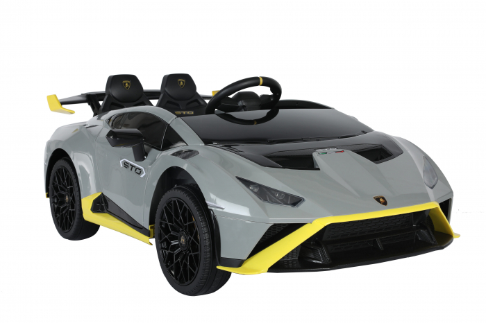 Masinuta electrica Premier Lamborghini Huracan, 12V, roti cauciuc EVA, scaun piele ecologica, argintiu [4]