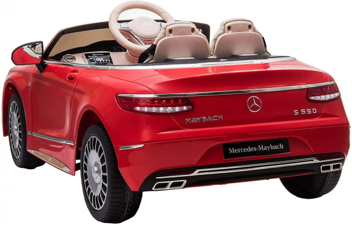 Masinuta electrica Premier Mercedes-Maybach S650 Cabriolet, 12V, roti cauciuc EVA, scaun piele ecologica, rosu [5]