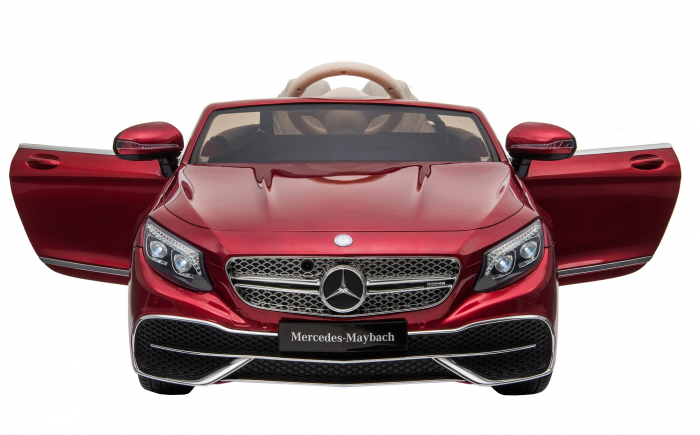Masinuta electrica Premier Mercedes-Maybach S650 Cabriolet, 12V, roti cauciuc EVA, scaun piele ecologica, visiniu [10]