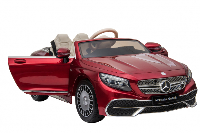 Masinuta electrica Premier Mercedes-Maybach S650 Cabriolet, 12V, roti cauciuc EVA, scaun piele ecologica, visiniu [15]